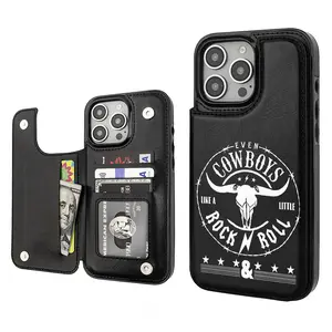 Coors Beer Cow Cowboy Creative Trendy Vintage Western Style Card Holder Wallet Aesthetic Pattern Black Casing For iphone 16 15 14 13 12 PRO PLUS MAX PU Leather Stylish Gift Shockproof Protection Anti-Drop Protective Protector Phone Cases Shell Cover