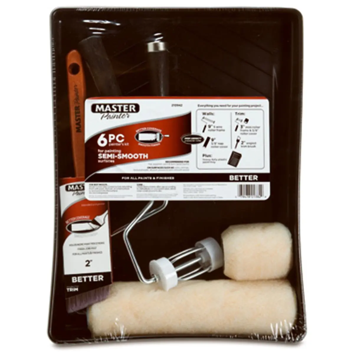 212 MAIN 6-Piece Paint Set with Plastic Tray & True Value Applicators - High-Efficiency, High-Standard Home Improvement Paint Supplies & Tools for User Satisfaction