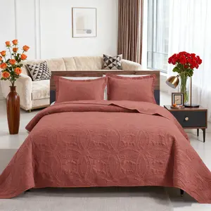 3pc Quilt Bedspread Sets, Ultra Soft Microfiber Quilts For Queen King Size Bed Coverlet Lightweight Reversible Bedspread, Modern Style Coin Pattern Coverlet,1 Bedspread & 2 Pillowcases Bedding Set Quilted Room Home Decor