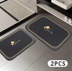 2-Piece Super Absorbent Diatomaceous Earth Bathroom Mat Set Quick-Drying & Slip-Resistant for Bathroom Kitchen Entryway Laundry Room - Perfect Christmas Gift