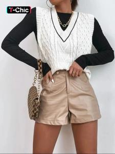 women's v neck sweater vest without tee, casual sleeveless cable knit top for spring & fall, fashion women's knitwear for daily wear