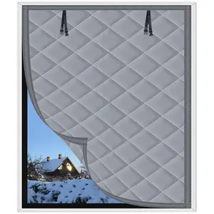 Winter Extra Large Insulated Window Cover, Thermal Curtain Blanket with Magic Tape, Cold Weather Heat Retention Frost Protection Window Drapes for Home, Thermal Insulation