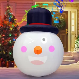 5-ft Christmas Inflatable Snowman Projector Emoji and Built-in Musical