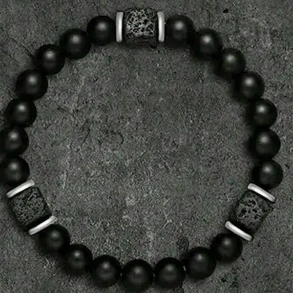 Black Obsidian Volcanic Bead bracelet