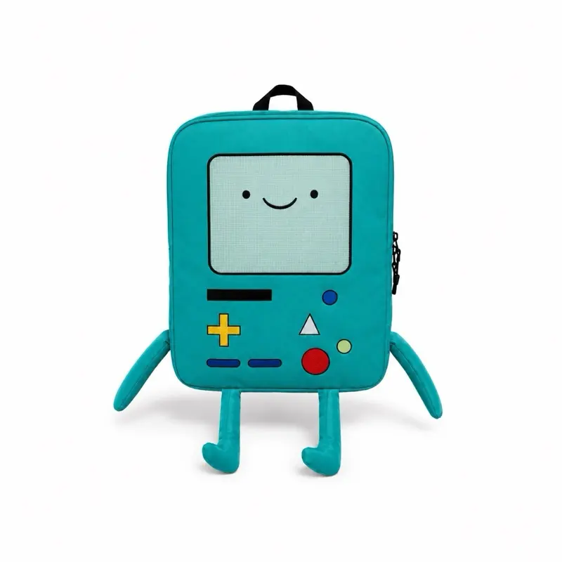 Unisex Adventure Time BMO Cartoon Print Graphic Backpack - Multi-Function BMO-Shape Bag with Practical Storage Pockets for Travel, Casual Everyday Use, Cartoon Print Backpack