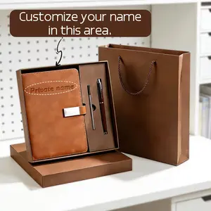 Private Customization — 3‑Piece A5 Notebook and Pen Set: Faux Leather Covers, Refillable Pens & Replaceable Inserts — Ideal for Class, Teacher Gifts, Back‑to‑School, Graduation, and Office Use.
