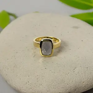 Lavender Crystal Rectangle Ring, Ring Collection, Fashion Trend