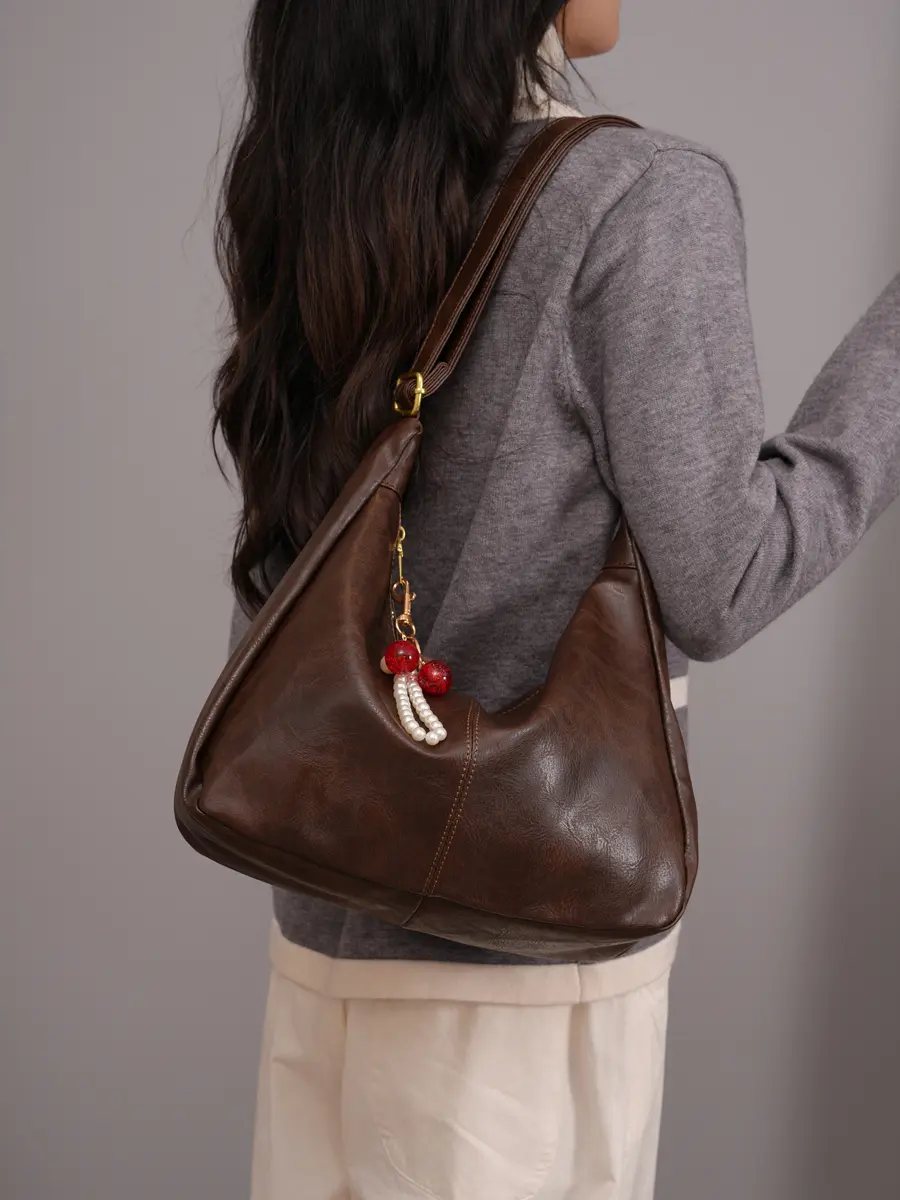 Women's Solid Color Shoulder Bag, Back To School, Fashionable Large Capacity Crossbody Bag for Daily Used, Casual Trendy Versatile High-quality Daily Commuting Bag, Casual Crossbody Bags