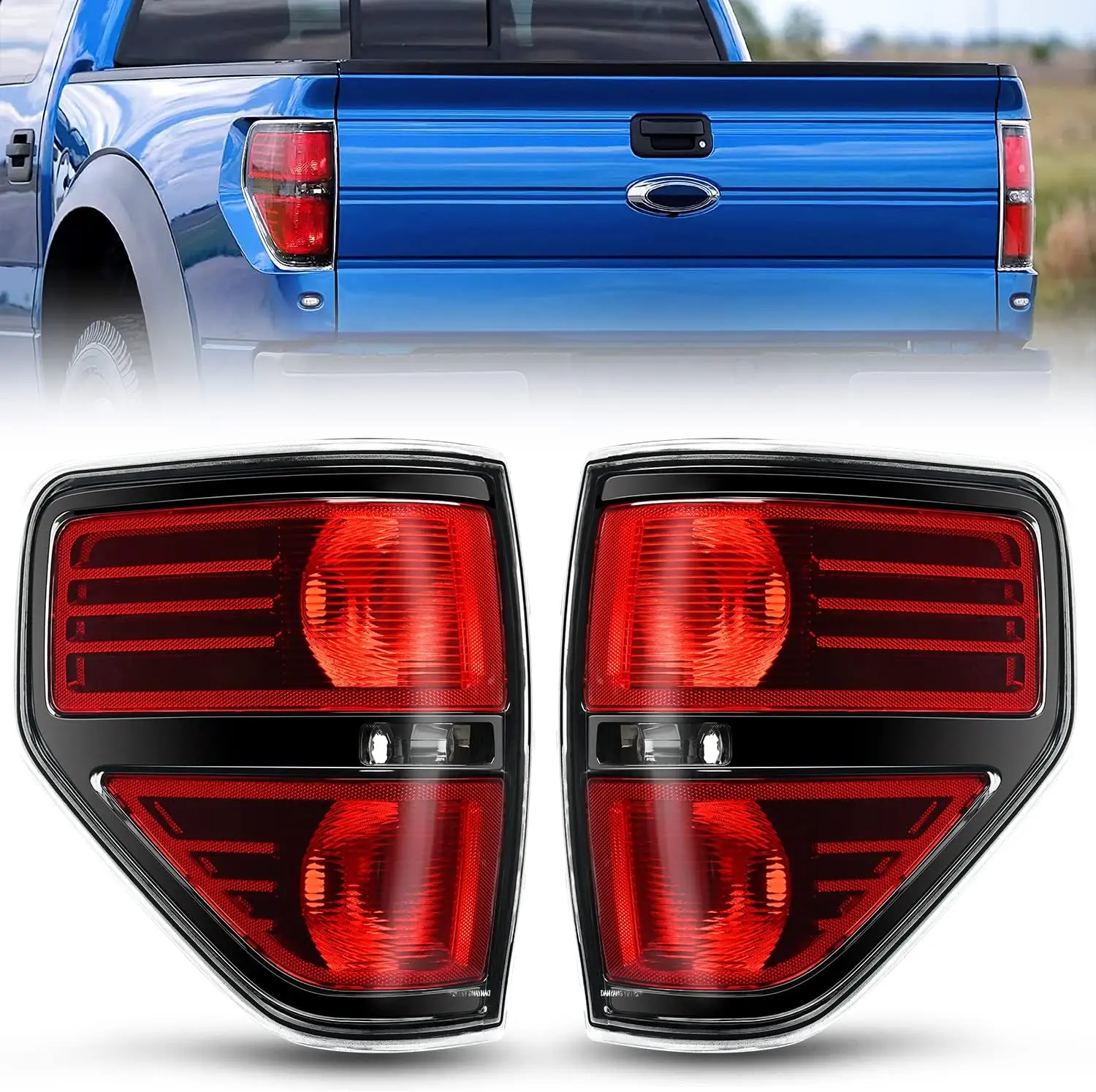 Nilight OE-Style LED Rear Lights Assembly for 2009-2014 Ford F-150 Pickup Truck, Silicone-Polycarbonate Housing, Sealed Silicon Plug-In, Rectangular, Driver & Passenger Side, DOT-Certified, High-Impact, Easy-Install, Car Lighting Upgrade