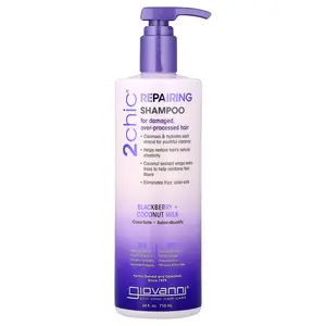 Giovanni 2chic®, Repairing Shampoo, For Damaged, Over-Processed Hair, Blackberry + Coconut Milk, 24 fl oz (710 ml)