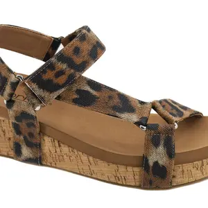 Corkys Footwear Don't Tempt Me Sandal Leopard Print True to Size Women's Cork Sole Fashion Sandals