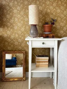 Vintage Wallpaper Green Tandrils Boho Home Decor Sold Per Full Roll Only - 20.50" wide x 33ft long - 3 Colors to Choose from