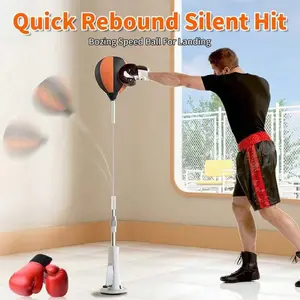 Freestanding Boxing Reflex Speed Ball – Adjustable Height Rebound Punching Ball Trainer, Boxing Equipment for Adults, Home Gym Stress Relief & Reaction Training