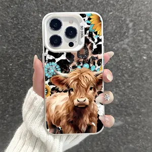 Guy Cute Cow Pattern Shockproof Phone Case for iPhone 7 8 X XR 11 12 13 14 15 16 17 Pro Max Samsung S24 S23 S22 S24ultra S23ultra S22ultra S25 S25Ultra