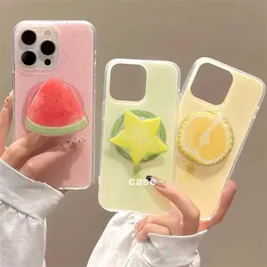 Korean Cute Cartoon Fruit Magnetic Holder Grip Tok Phone Stand Support For iPhone 16 15 For Magsafe Smart Tok Accessories