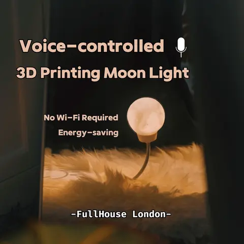 Moon Smart Night Light Voice-Activated Dimmable Sleep Bedroom Light  Saving Power Ideal Gift for Kids & Parents No WiFi Required Full House Use Dimming Lighting Led Night Light