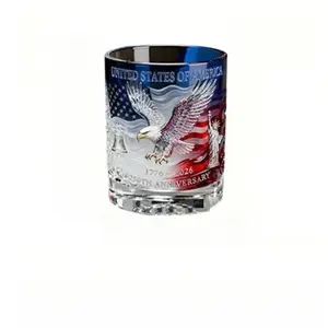 Unique 250 Year Commemorative Whiskey Decanter, Handcrafted Glass Bottle, Great Gift for Him, Bar & Man Cave Decor, 250th Anniversary Theme