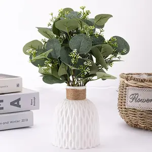 1PC Scandinavian Small Decorative Vase, Modern Twine Plastic Bottle, Minimalist Water Ripple Style, Transparent Body, Wide Stable Base, Home Decor Accessory Ideal for Small Flower Arrangements