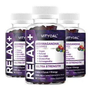 Ashwagandha Gummies 3PC ULTRA STRENGTH Natural Dietary Supplement  Healthcare Fitness 60*3 Gummies  3000mg per serving  Vitamin Berry