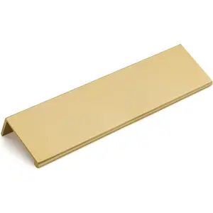 10 Pack Champagne Gold Finger Edge Pulls Drawer Pulls 5in Hole Center Kitchen Hardware Handles for Bedroom Dresser Drawers