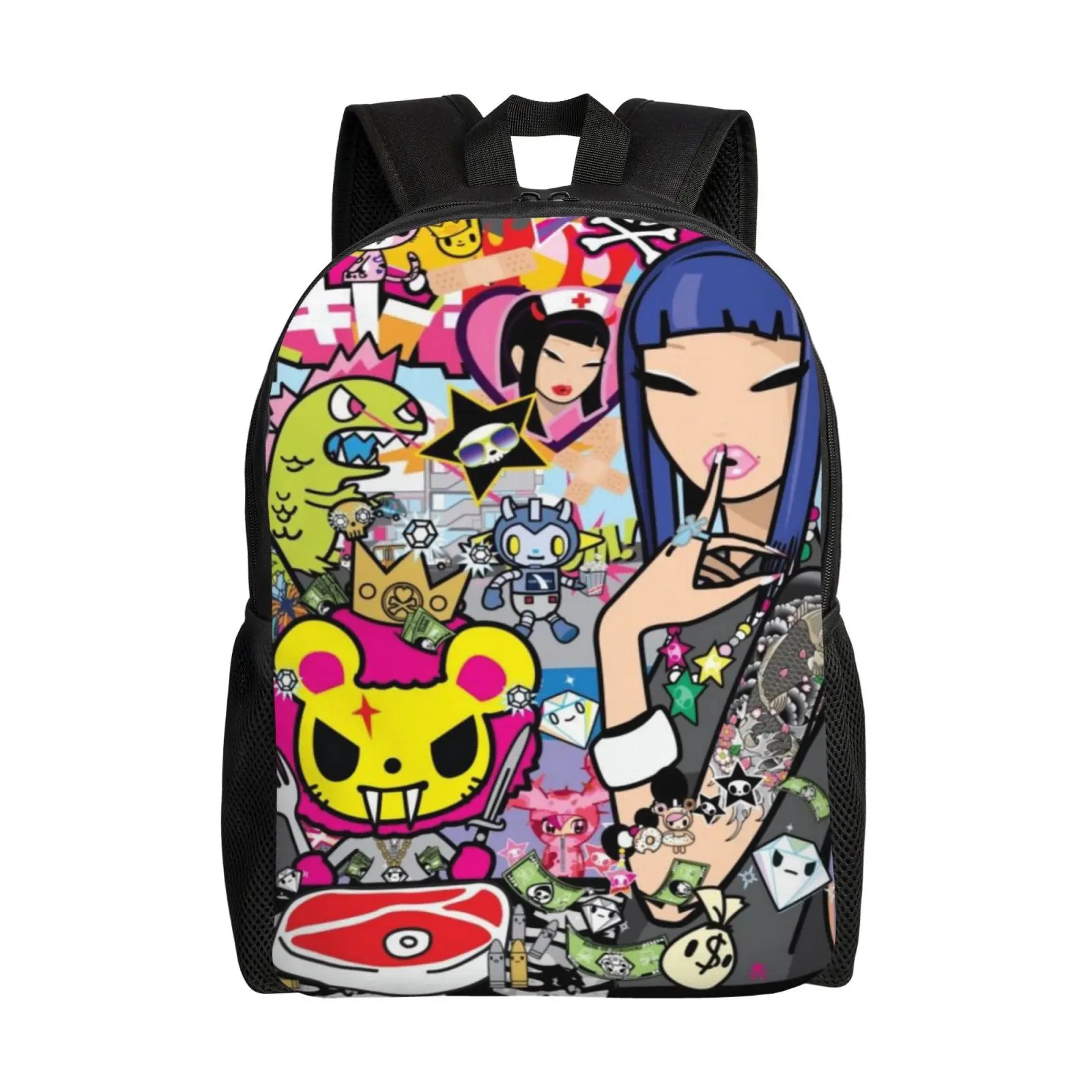 Tokidoki Backpack Water-Resistant Student School Bag Daily Campus Use 17 Inch Laptop Travel Rucksack Lightweight Durable for Boys Girls Men and Women Ideal Gift, Kids Backpack, Water Backpacks