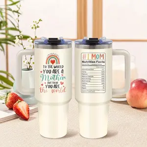 40Oz Mom Tumbler Cup for Home Use Gifts for Family Unique Presents for Mom Wife Women Portable Drinkware Mug Flask Bottled
