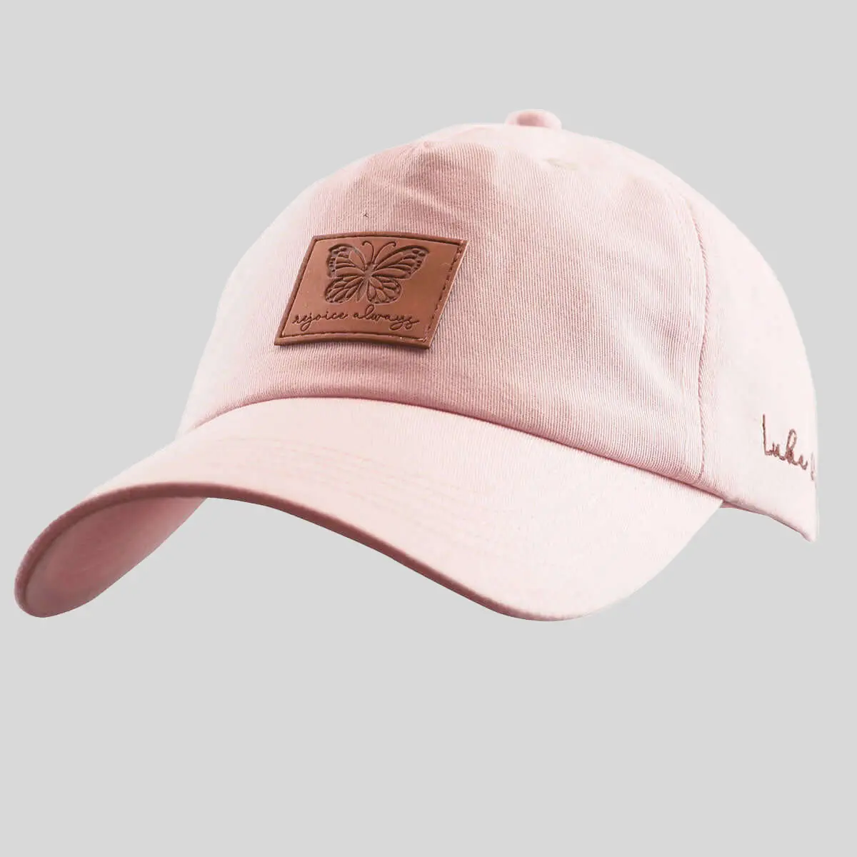 Grace & Truth Women's Baseball Cap - Bible Verses Design, Butterfly Patch, Faux Leather Accents, Spot Clean Care, One Size Fits