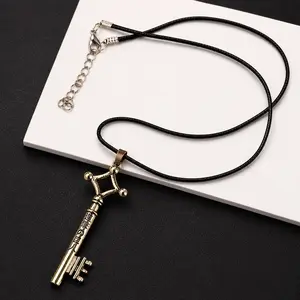 Attack On Titan Necklace Eren Key Shingeki No Kyojin Pendant Fashion Vintage Retro Anime Jewelry For Men Cosplay