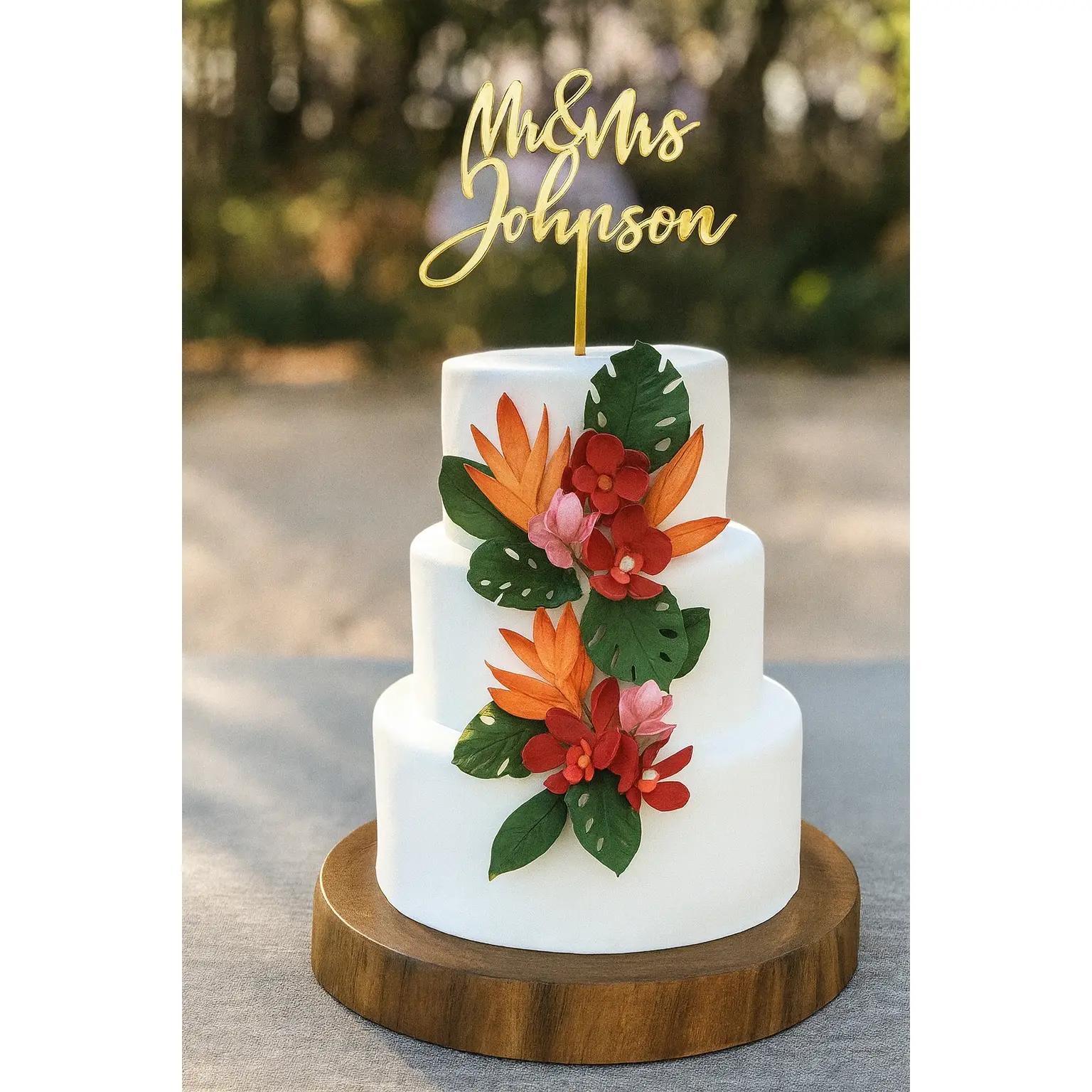 Personalized Mr & Mrs Wedding Cake Topper