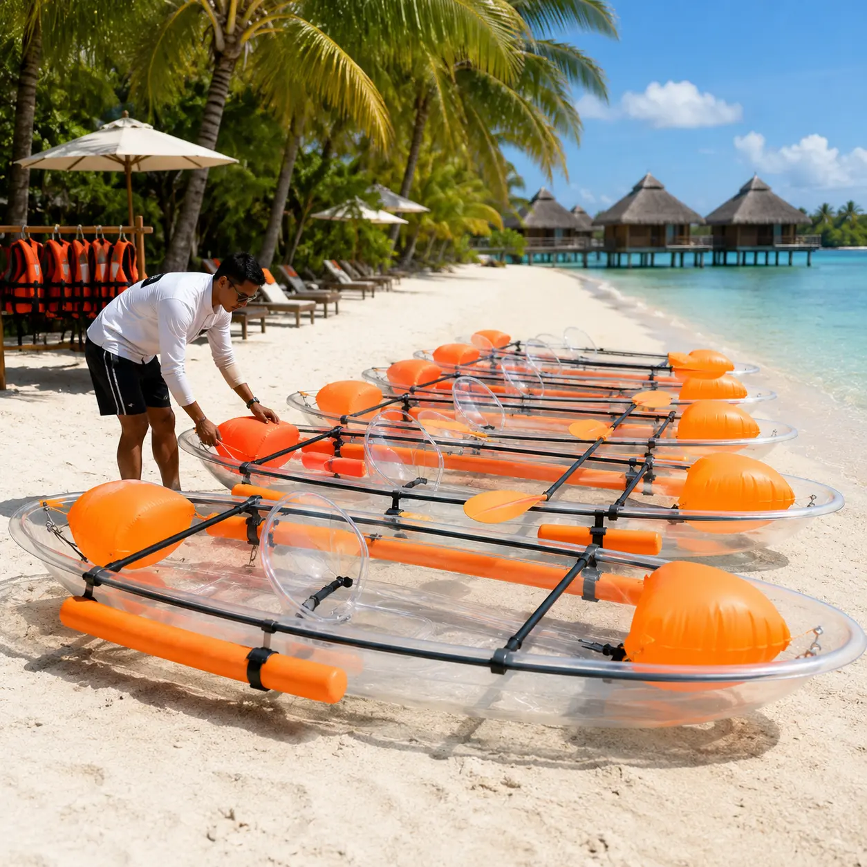 Inflatable Kayak Set, Portable Foldable 2 Person Kayak with Paddles & Air Pump, Suitable for Lake River Ocean Water Sports