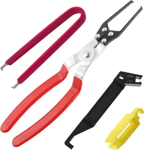 4-Pack Heavy Duty Forged Steel Automotive Relay Fuse Puller Pliers - Insulated Grip Hand Tool, Tight Space Access, Universal Fit for Vehicle Battery Terminal, FMM Fuse Removal