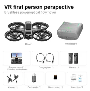 RC VR FPV Drone with Goggles & Remote, Full Guard Protection, Collision-Resistant Frame, Smart Positioning, High-Efficiency Power, Ideal for New Users & Outdoor Fun