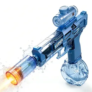 Real gun like recoil electric super water gun with colorful light illumination and electric continuous fire system, Summer vibes,wonderful entertainment toy for adults kids to experience immersive summer water battle fun,Summervibes