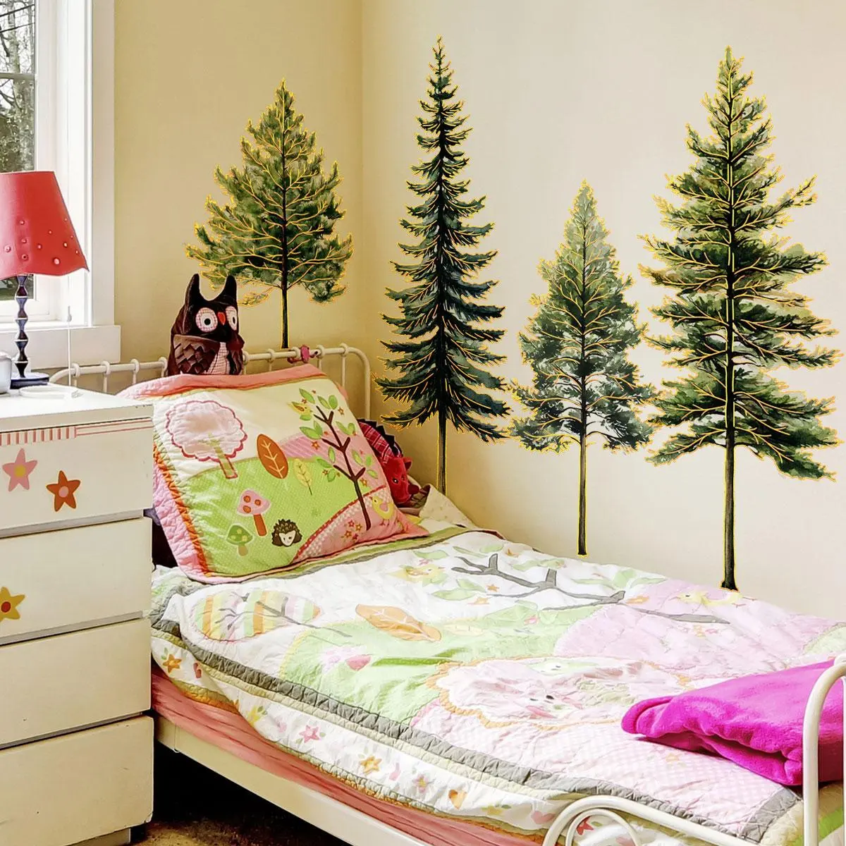 Pine Tree Pattern Wall Sticker, Self Adhesive Wall Decal, Decorative Sticker, Decoration Sticker for Home Living Room Bedroom Bathroom, Wall Art Stickers, Ornaments