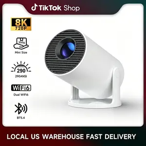 Magcubic HY300 Pro+ Portable Projector - 290 ANSI Lumens, Native 1280x720p - Android 14 OS, 0.8:1 Short Throw Projection, WiFi 6, BT 5.4 - Home Cinema & Home Theater Multifunctional Mini Smart Projector