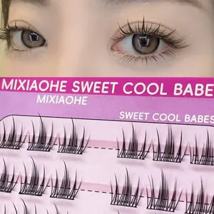 BY【2 Piece Set】MIXIAOHE Glue-Free Cluster Lashes 60pcs - Self-Adhesive Natural Looking DIY Eyelash Extensions, 10-13mm Length, Beginner Friendly, Perfect for Daily/Festival/Party, Great Christmas/Valentine's Gift