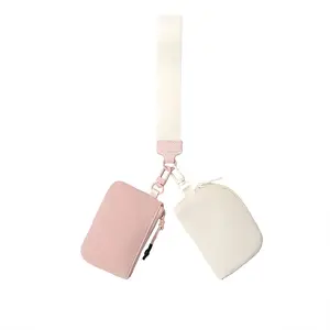 Detachable Dual-Pouch Keychain Wallet – Mini Zip Wristlet for Men & Women, Compact Everyday Carry Gift for Him or Her