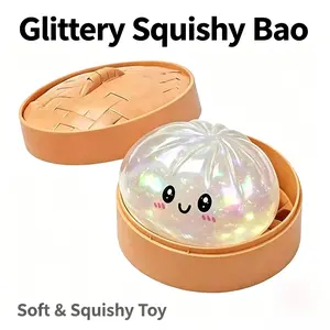 2026 New Flashing Color Stripe Dumpling Toy, with Packaging Box, Stress-Relief Tactile Toy, Mysterious Flashing Dumpling Soft Rice Toy, Squeeze Clay Ball, Mother's Day and Father's Day Gift