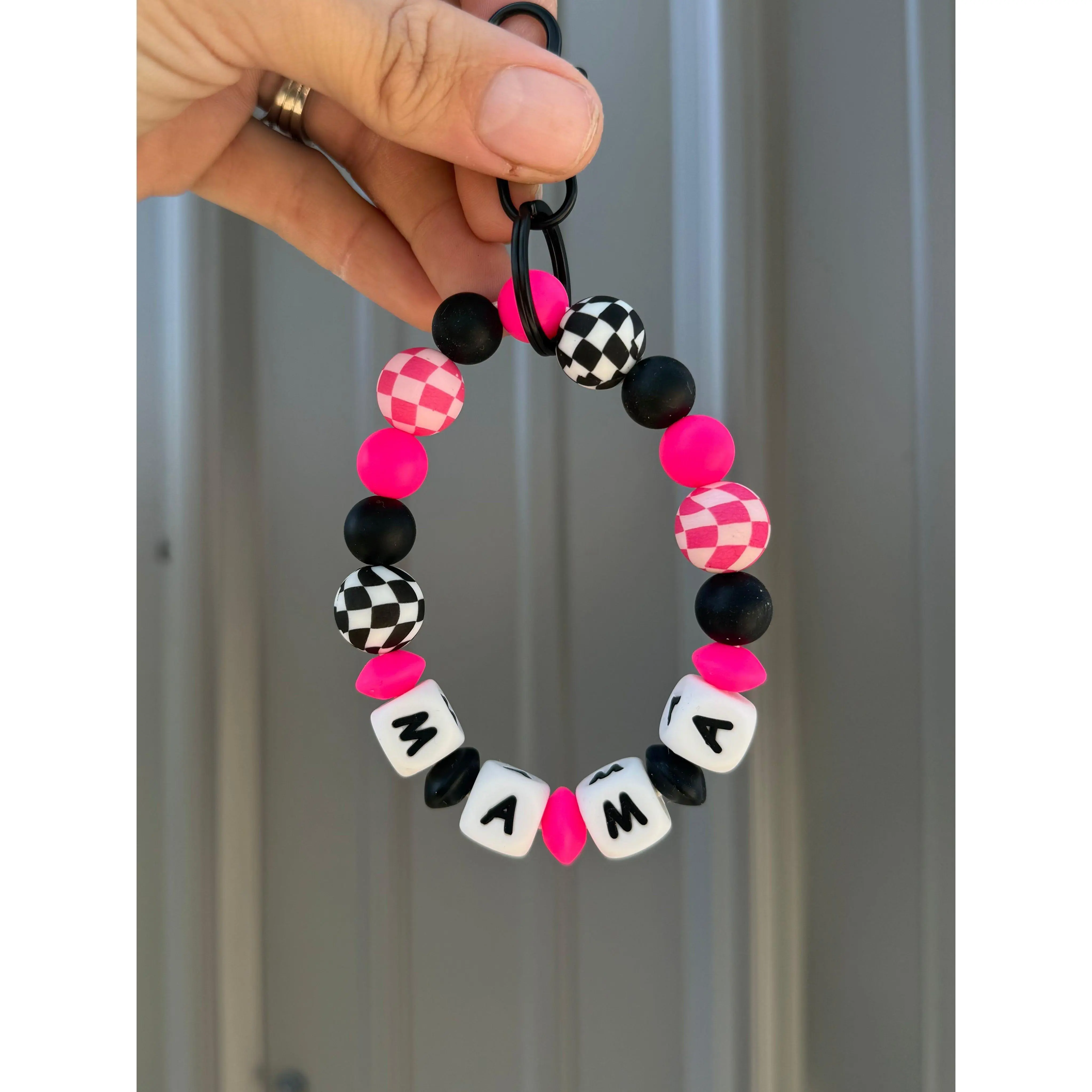Checkered Mama Wristlet