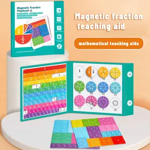 Magnetic Fraction Educational Puzzle, Magnetic Fraction Tiles & Fraction Circles Set, Math Manipulatives for Elementary School, Montessori Fraction Manipulatives Learning Toys for Kids