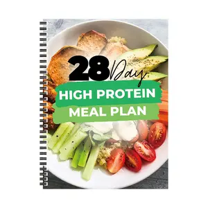 28-Day High-Protein Diet Plan Notebook, Meal Planner, Vegetarian & Meat Options, Weight Loss, Muscle Growth, Nutritional Guide, Balanced Meal Planning