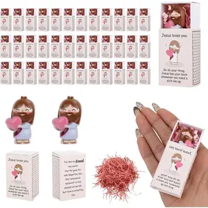 36 Sets Pocket  Mini Figure  Loves You Christian Gifts Bulk, Small Religious Figurines with Storage Box for Sunday School Church Members Baptism Easter Egg Stuffers  Study Activities