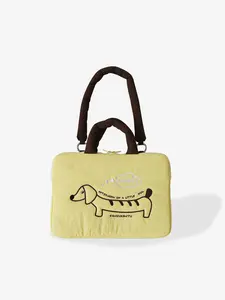 Cute Weiner Dog Theme 14 Inch Laptop Bag, Shoulder or Hand Carry, Zipper Closure, Ideal for Daily Use, Stylish and Functional