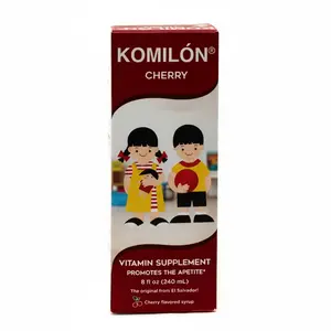 Komilón Edible Cherry-Flavored Liquid Vitamin Dietary Supplement Syrup, 240 mL - Health & Fitness Support