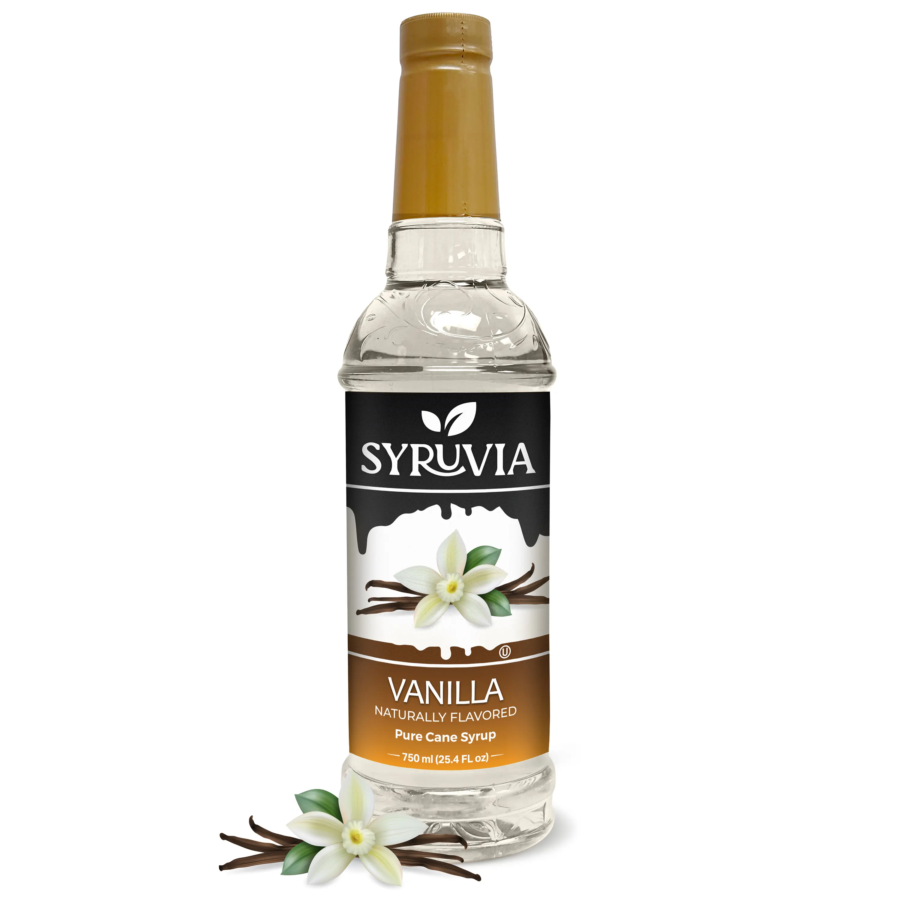 Syruvia Vanilla Syrup for Coffee, 25.4 fl oz Sugar-Sweet Beverage, Vanilla Syrups & Concentrates