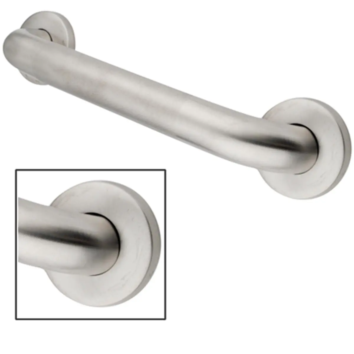 Shower Grab Bars, 42in Decorative Grab Bar with 1.5in OD x 42in Length, Textured Finish, ADA Government Spec Compliance, Screws Concealed with Covered Flange