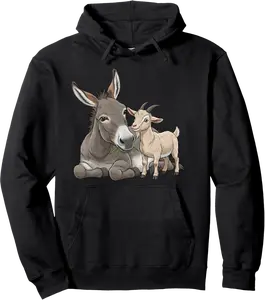 Donkey and Goat Best Friends Pullover Hoodie - Nestorporas Shop 36B0FC5W95JD