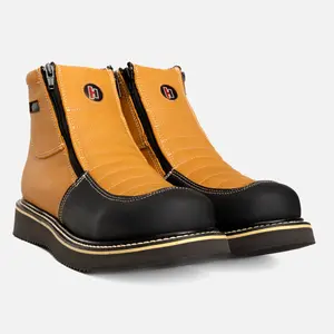 Hammer 338 Doble Zipper Leather Work Boots Wellington Stripped Sole EXTRA Toe Protection