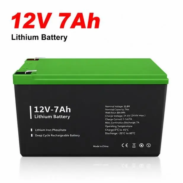 12V 7Ah Eco-Friendly LiFePO4 Deep Cycle Rechargeable Battery, Built-in BMS, 10A/20A(10S) 30A Max, 1/3 the Weight of Lead-Acid Battery, 4000 Cycles, CE & RoHS Certified, Series-Parallel Expandable for Solar & Home Storage Backup Power, Batteries, Yes