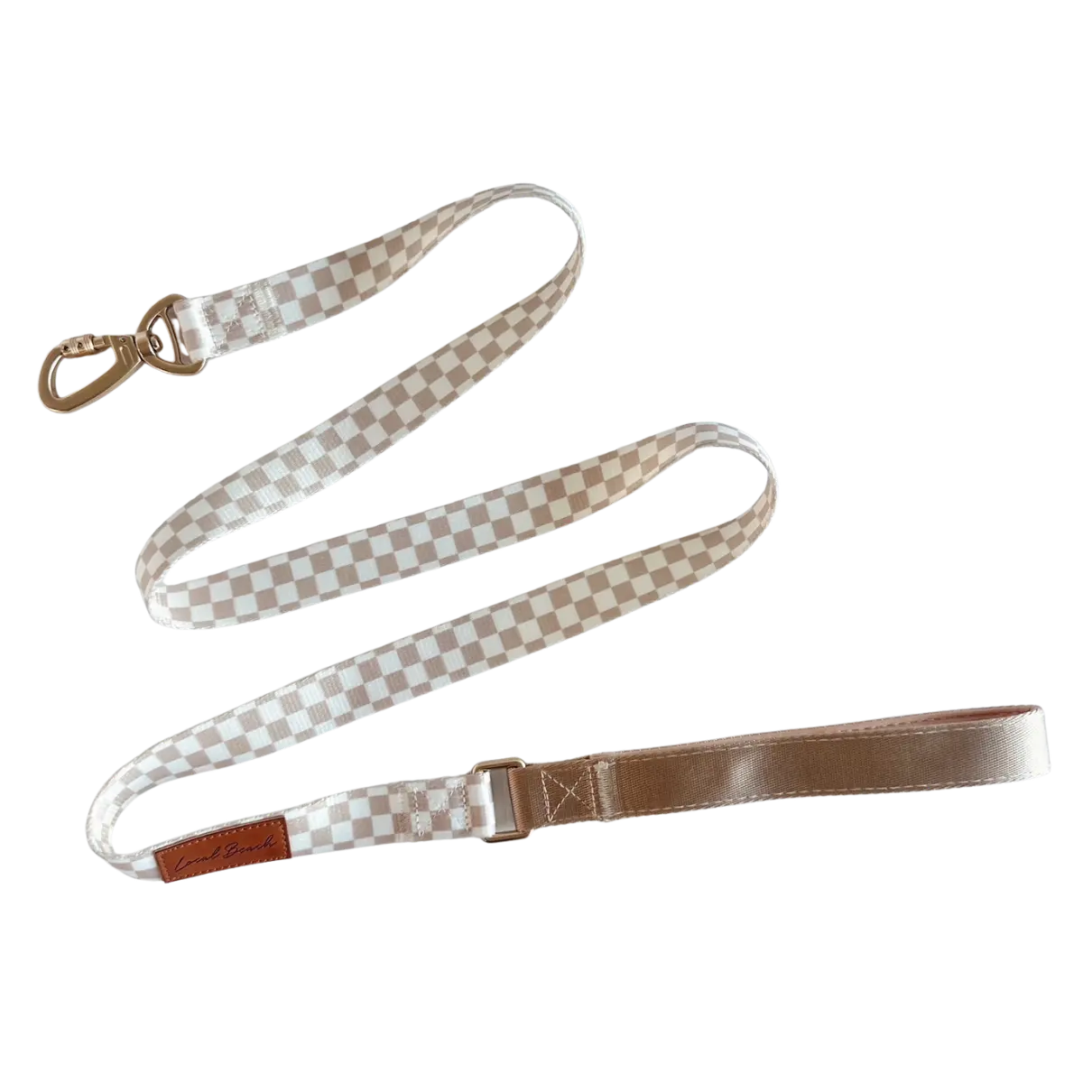 Local Beach Checker 5ft Dog Leash Tan/Cream